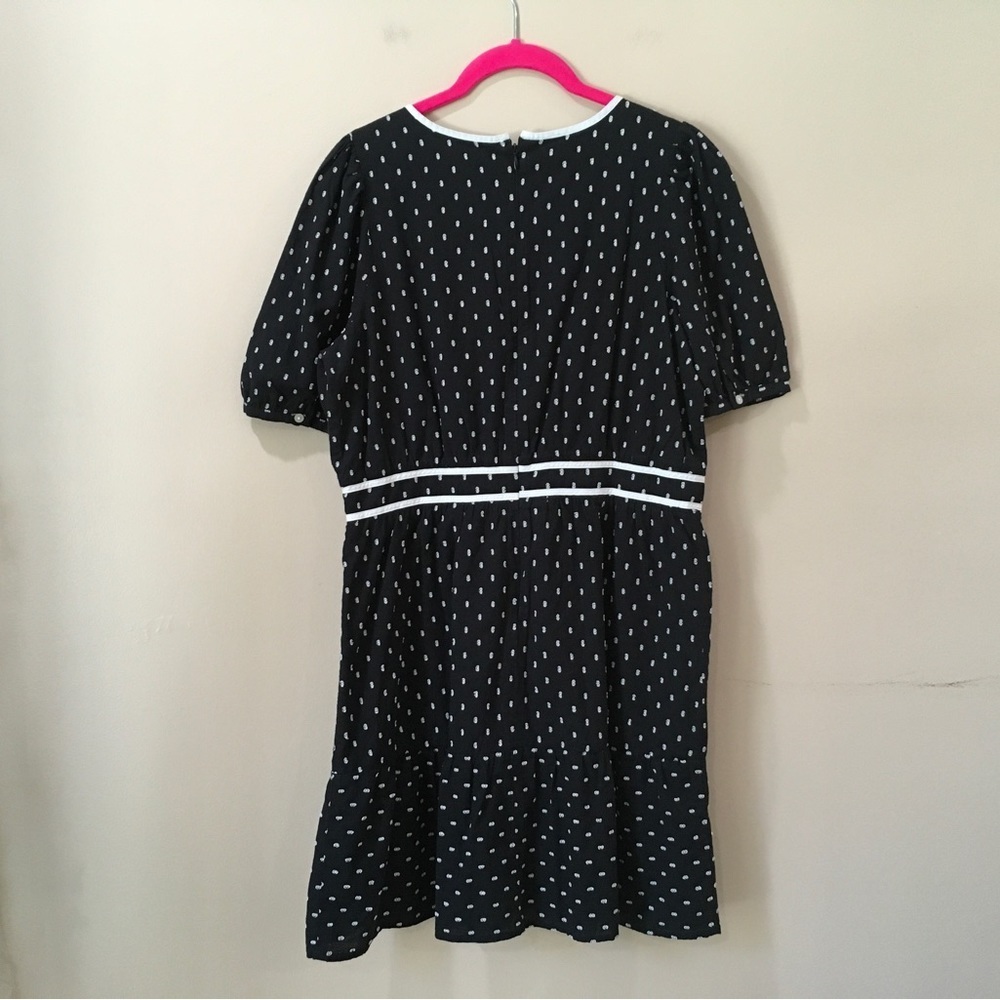 Loft Clip Flounce A Line Dress Black size 10P Parisian feminine cottage - Picture 2 of 7